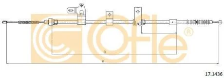 Трос ручного гальма Toyota Corolla E12 лівий L 01-> COFLE 171436