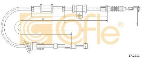 Трос стояночного гальма (Трос стояночного тормоза) COFLE 17.2211