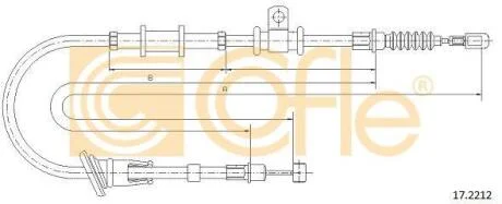 Трос стояночного гальма (Трос стояночного тормоза) COFLE 17.2212