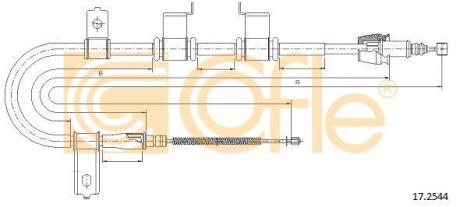 Трос ручного гальма Hyundai Getz 02-10 (1598/1372mm) лівий L COFLE 17.2544