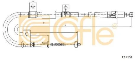 Трос ручного гальма COFLE 17.2551