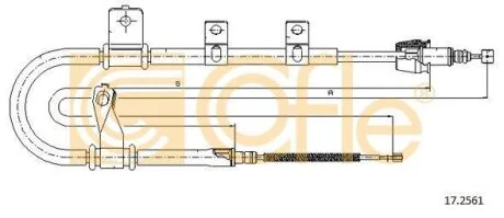 Трос ручного гальма зад. MATRIX 1.6-1.8i 01- Пр. (1718/1475) COFLE 172561