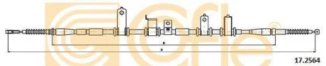 Трос ручного тормоза (правый) (1962/1756 мм) Hyundai Santa Fe II 06-12 (АКПП) COFLE 172564