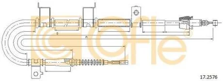 Трос стояночного гальма (Трос стояночного тормоза) COFLE 17.2576
