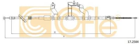 Трос ручного гальма Hyundai Tucson (04-10) (1875/1665mm) правий R COFLE 172584