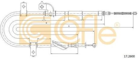 Трос ручного гальма COFLE 17.2600
