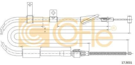 Трос ручного гальма Suzuki Swift II (89-03) (1437/1276mm) COFLE 17.5031