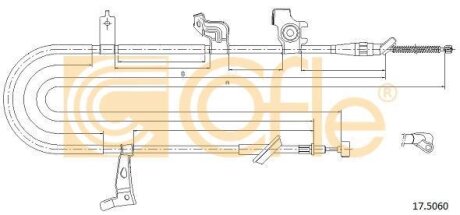 Трос ручного гальма зад. SX4 06- Пр. (1797/1548) COFLE 175060