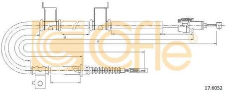 Трос ручного гальма Kia Ceed (06-12) (1670/1475mm) лівий L COFLE 17.6052