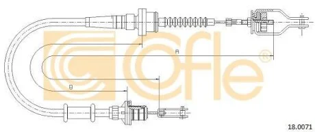 Трос, управление сцеплением COFLE 18.0071