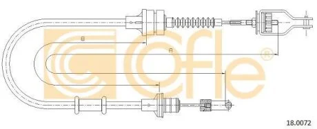 Трос, управление сцеплением COFLE 18.0072