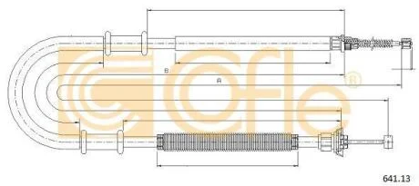 Трос ручного гальма лівий Fiat Doblo 1.2-1.9JTD 03.01- COFLE 641.13