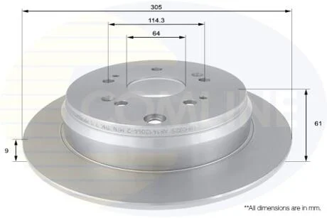 - Диск гальмівний з покриттям COMLINE ADC0556