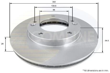 - Диск гальмівний вентильований COMLINE ADC1051V