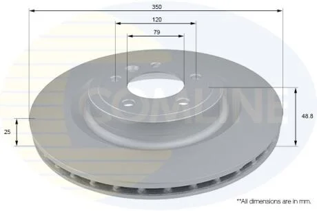 - Диск гальмівний вентильований з покриттям COMLINE ADC1282V