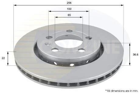 - Диск гальмівний вентильований з покриттям COMLINE ADC1447V