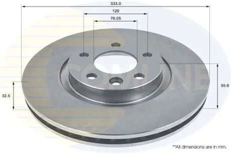 - Диск гальмівний вентильований з покриттям COMLINE ADC1452V