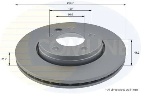 - Диск гальмівний вентильований з покриттям COMLINE ADC1453V