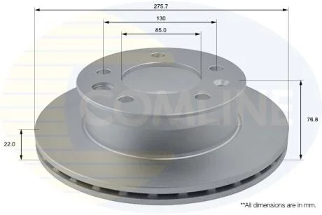Диск гальмівний, передній MB Sprinter - VW LT 96>06 COMLINE ADC1610V