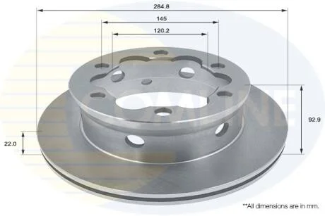 - Диск гальмівний вентильований з покриттям COMLINE ADC1614V