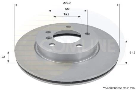 - Диск гальмівний вентильований з покриттям COMLINE ADC1712V