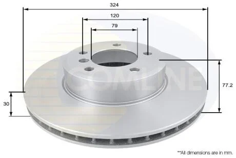 - Диск гальмівний вентильований з покриттям COMLINE ADC1738V