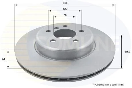- Диск гальмівний вентильований з покриттям COMLINE ADC1788V