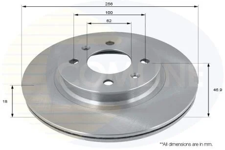 - Диск гальмівний вентильований з покриттям COMLINE ADC2402V