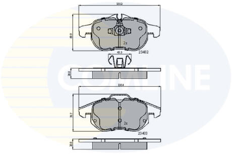 Гальмівні колодки до дисків FIAT, OPEL, SAAB CROMA, VECTRA C, SIGNUM, 9-3 передн. COMLINE CBP01137