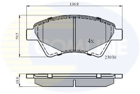- Гальмівні колодки до дисків COMLINE CBP01160