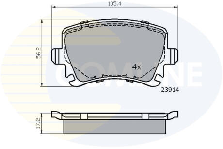 Гальмівні колодки дискові задні AUDI, VW A3, A4, CADDY, TOURAN COMLINE CBP01284