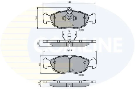 Колодки гальмівні передні Chevrolet - Daewoo Lanos, Nexia, Nubira (диск R13, полий) COMLINE CBP0134