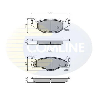 Гальмівні колодки до дисків SEAT CORDOBA (6K2/C2), IBIZA II (6K1), VW CADDY I передн. COMLINE CBP0149