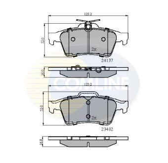Гальмівні колодки дискові задні FORD Focus, Transit, Tourneo, C-Max, Kuga - VOLVO V40, C70, C30, V50, S40 - CITROEN C5 - MAZDA 5, 3, Premacy - JAGUAR XJ Serie, XF, XK Serie -  OPEL Vectra, Signum COMLINE CBP01599