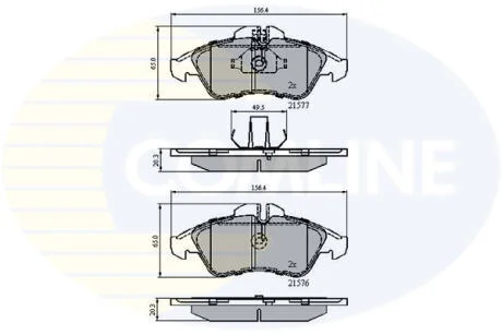 Гальмівні колодки дискові перед. DB Sprinter 208D/Sprinter 208E/Sprinter 210D/Sprinter/VW LT 95- COMLINE CBP0212