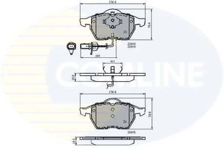 Гальмівні колодки передні AUDI A4/6 VW Passat -05 SKODA Superb (овальний розєм) COMLINE CBP11025