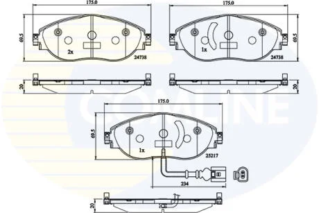 - Гальмівні колодки до дисків COMLINE CBP12201