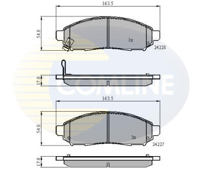 Гальмівні колодки, передні Nissan Navara 05->, Pathfinder 05->10, Serena 05->, Xterra 05->, Suzuki Landy 07->09 COMLINE CBP31520