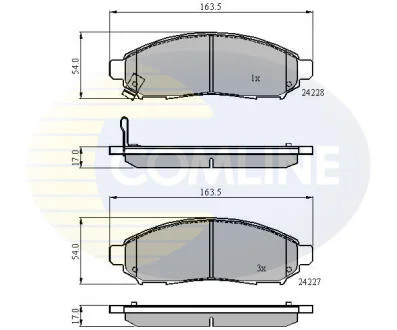 Гальмівні колодки, передні Nissan Navara 05->, Pathfinder 05->10, Serena 05->, Xterra 05->, Suzuki Landy 07->09 COMLINE CBP31520