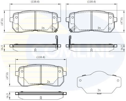 Гальмівні колодки HYUNDAI/KIA H1/STAREX/CARNIVAL/IX55 06- задн. COMLINE CBP31675