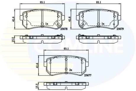 Колодки гальмівні дискові задні HYUNDAI I30 07-12,Accent 06-10,i-30 12-15,Tucson 07-,Tucson IX 09-16,i20 08- COMLINE CBP32276
