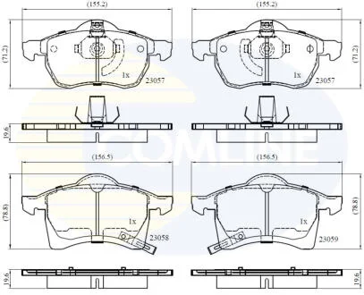 Комплект тормозных колодок, дисковый механизм COMLINE CBP3583