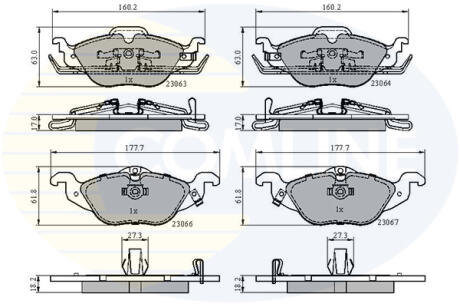 Гальмівні колодки дискові перед. Opel Astra G 1.2-1.8 98- COMLINE CBP3584