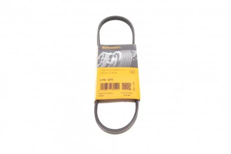 Ремінь генератора поліклиновий Contitech 3PK675