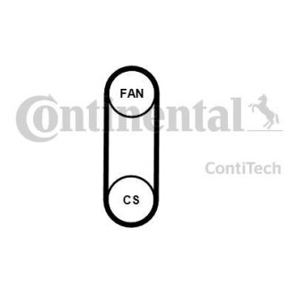 Комплект (ремінь+ролики) Contitech 4PK711 ELAST T1