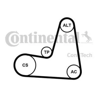 Комплект (ремінь+ролики) Contitech 6PK1130 K2