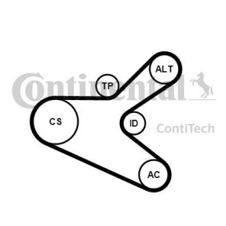 Комплект ременя CONTI-V MULTIRIB BELT KIT Contitech 6PK1153K2
