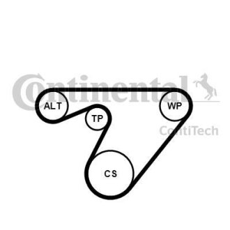 Комплект ременя CONTI-V MULTIRIB BELT KIT Contitech 6PK1180K3