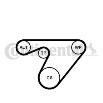 Комплект ременя CONTI Multi V-Belt Kit + Water Pump Contitech 6PK1180WP2