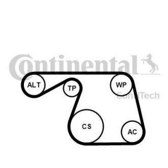 Комплект ременя CONTI-V MULTIRIB BELT KIT Contitech 6PK1310K1
